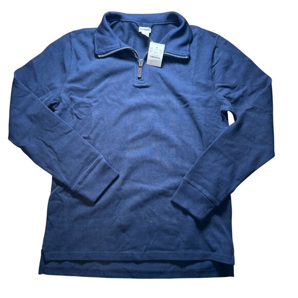 J. Crew Factory Sueded Half-Zip Popover Sweatshirt Kids' Size XL in Navy NWT! - Picture 1 of 3